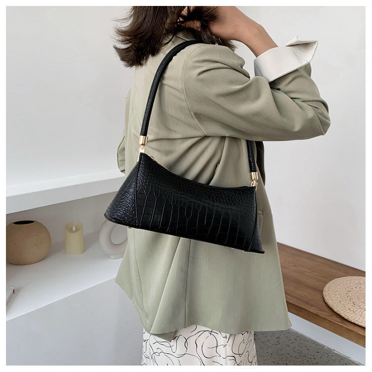 Temperament baguette shoulder bag