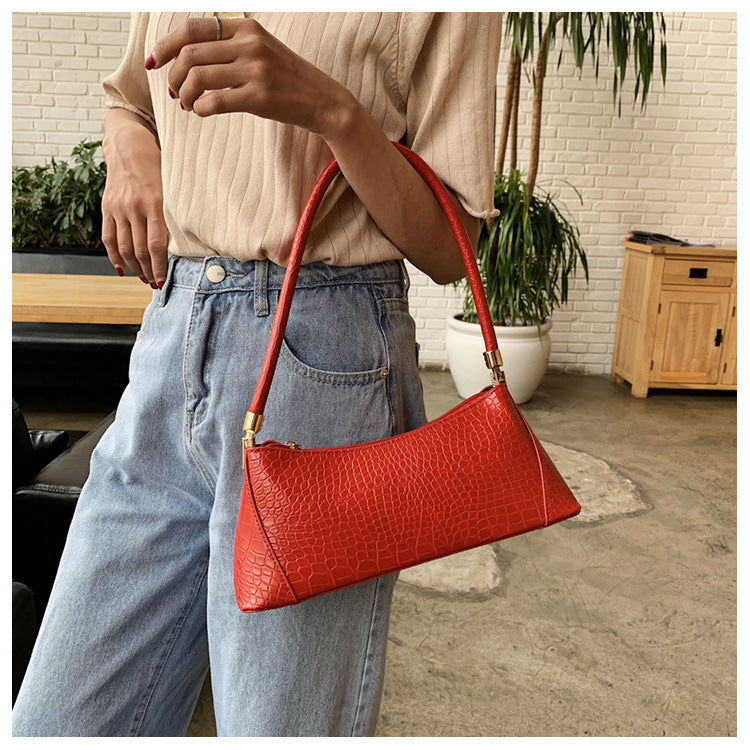 Temperament baguette shoulder bag
