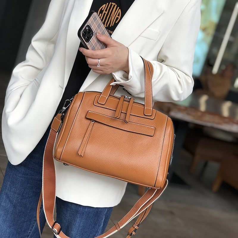 Elegant Boston Lychee Pattern Shoulder Messenger Bag